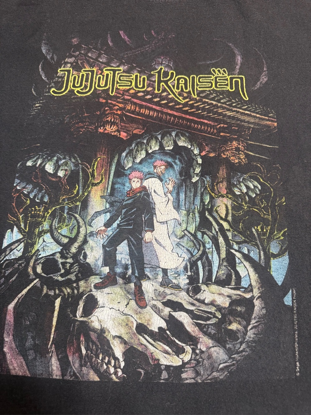 Jujutsu Kaisen Graphic Tee - Black with Multicolor Print